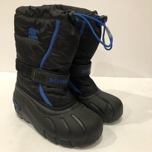 Sorel Kids Winter Snow Boots Size 1 Black / Blue NY1810-010